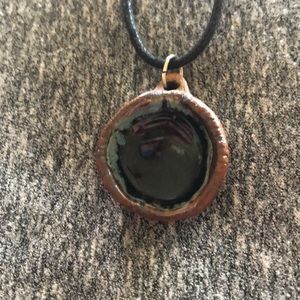 😻5 for $15🛍Artisan glazed pottery black necklace